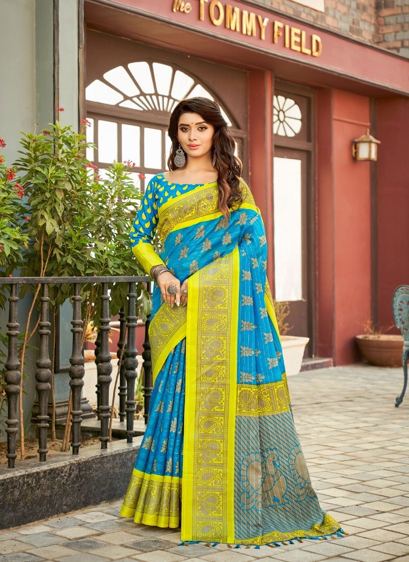 Sc Line Silver 1 Printed Wholesale Cotton Daily Wear Saree Catalog
